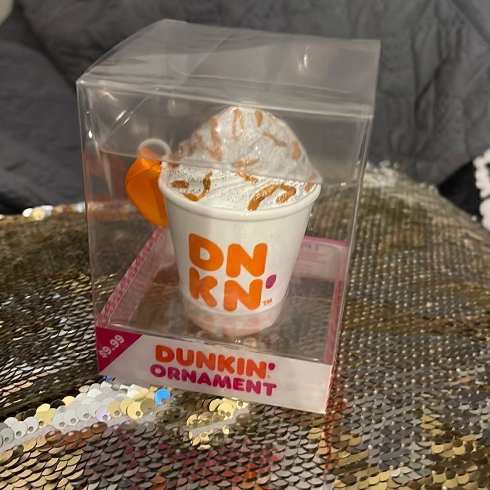 Dunkin donuts latte/coffee cup whip cream ornament:car charm
